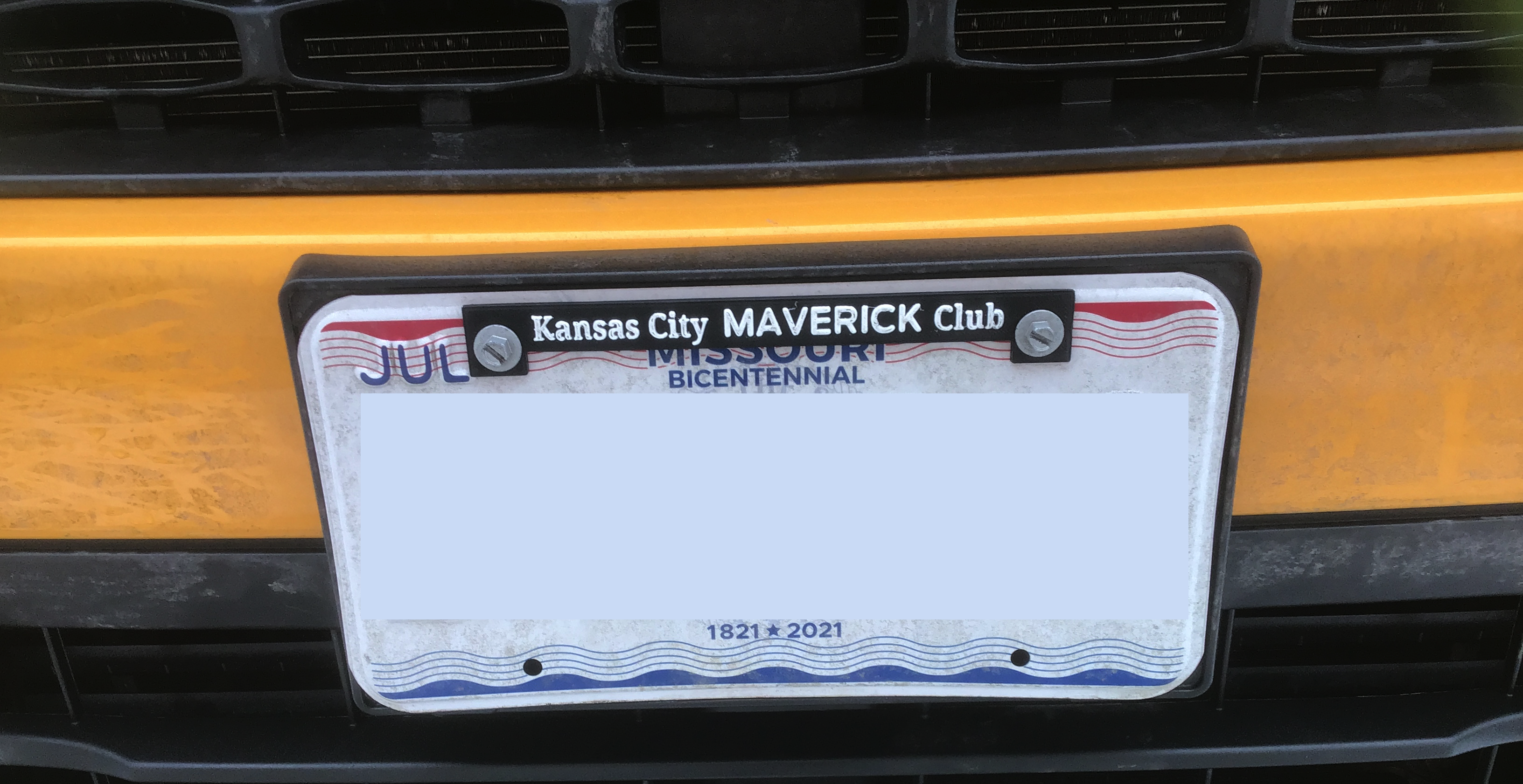Image for Kansas City Maverick Club License plate bracket
